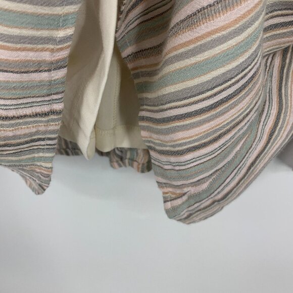 American Eagle Dress Stripe V Neck Wrap Button Down Tie Waist - Picture 7 of 11